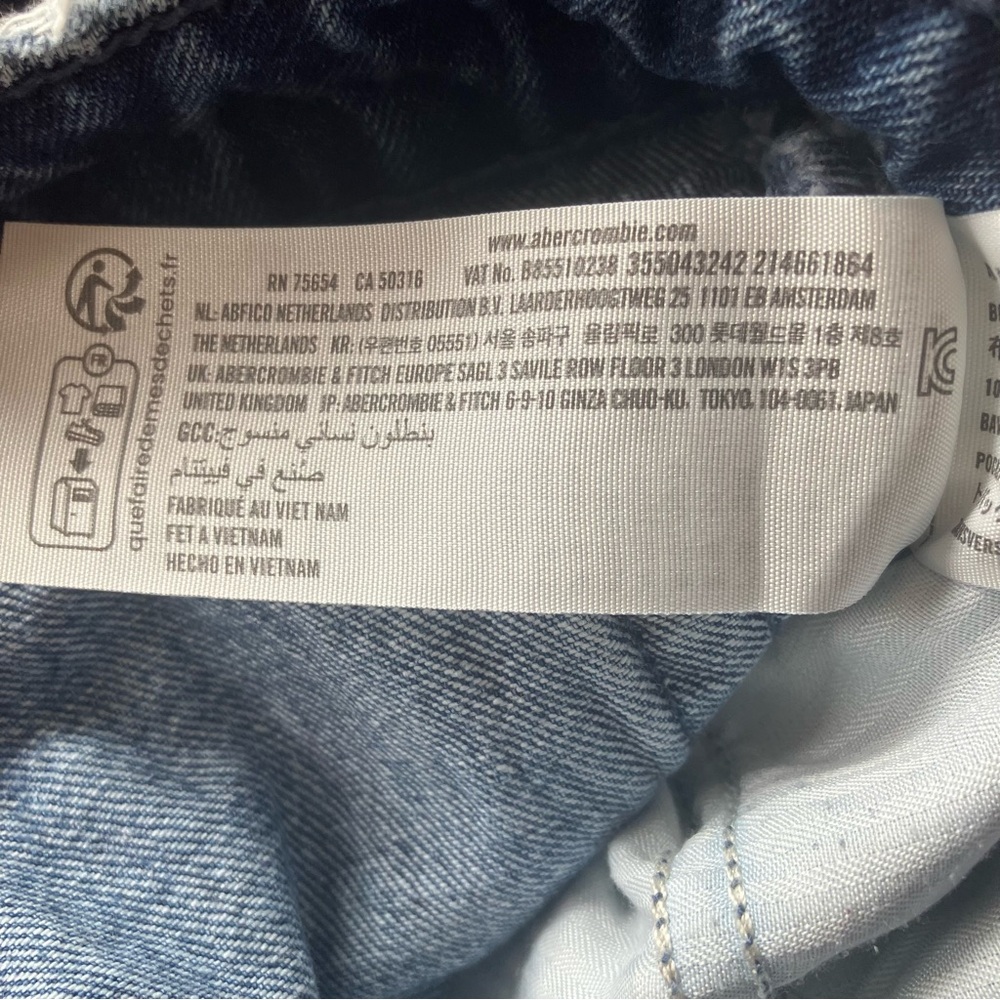 Hollister Low Rise Baggy Jeans Size 00 24 Distressed Wide Leg 100% Cotton Denim - Picture 10 of 14